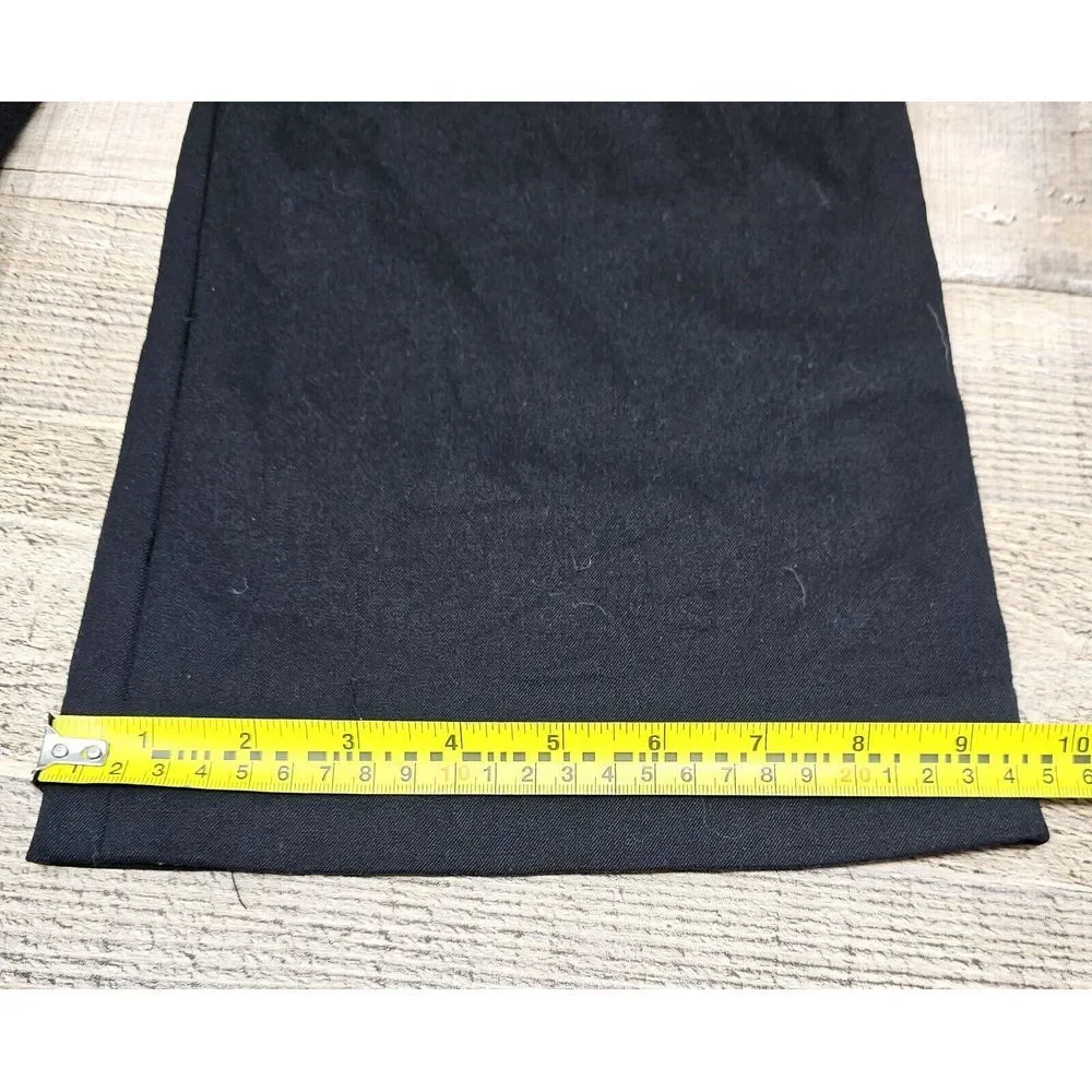 Theory Women Size 8 Black Wool Stretch Career Slacks‎ Dress Pants Straight Leg